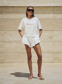 WHITE TRICOT SHORTS