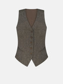 VEST HERRINGBONE OLIVE