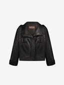BLACK CROPPED LEATHER JACKET