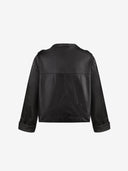 BLACK CROPPED LEATHER JACKET