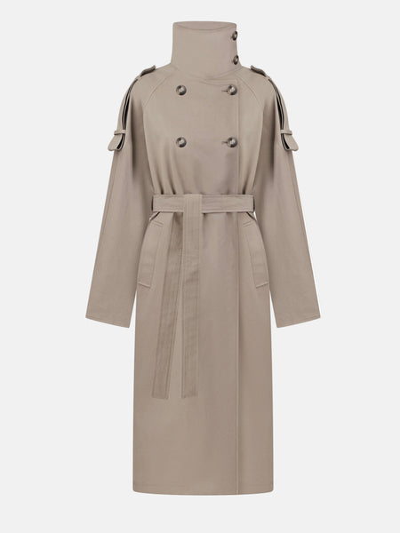 KHAKI COTTON TRENCH