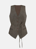 VEST HERRINGBONE OLIVE