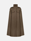 KHAKI WOOL CAPE