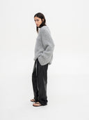 GRAY BOUCLE SWEATER