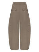 BALLON KHAKI COTTON PANTS - Blastout