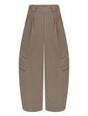 BALLON KHAKI COTTON PANTS - Blastout