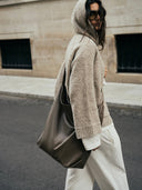 BEIGE BOUCLE HOODIE - Blastout