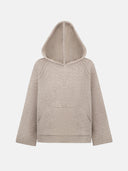 BEIGE BOUCLE HOODIE - Blastout