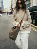 BEIGE BOUCLE HOODIE - Blastout