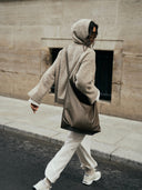 BEIGE BOUCLE HOODIE - Blastout