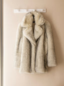 BEIGE ECO FUR COAT - Blastout