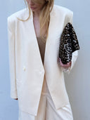 BEIGE LINEN BLAZER - Blastout
