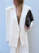 BEIGE LINEN BLAZER - Blastout