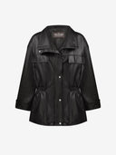 BLACK LEATHER PARKA - Blastout