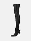 BLACK STRETCH HIGH BOOTS - Blastout