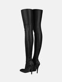 BLACK STRETCH HIGH BOOTS - Blastout