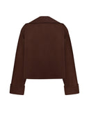 BROWN CROP JACKET - Blastout