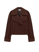BROWN CROP JACKET - Blastout