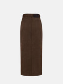 BROWN DENIM SKIRT - Blastout
