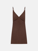 BROWN LINEN DRESS - Blastout