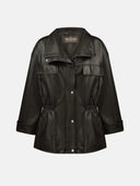 DARK BROWN LEATHER PARKA - Blastout