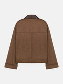 DENIM JACKET WITH LEATHER COLLAR - Blastout