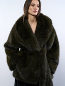 GREEN CROP ECO FUR COAT - Blastout
