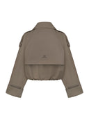 KHAKI CROP COTTON JACKET - Blastout