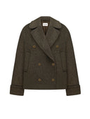 KHAKI PEA COAT - Blastout