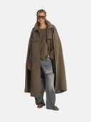 KHAKI WOOL CAPE - Blastout
