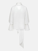 WHITE SILK BLOUSE - Blastout